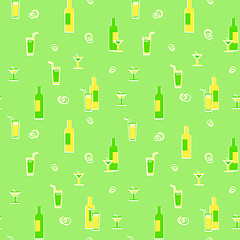 Image showing Wrapping paper. Theme of beverages. Retro illustration.