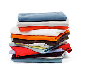 Image showing Stack of Color Clothes