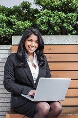 Image showing Indian businesswoman with laptop