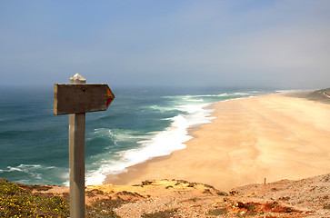 Image showing Ocean waves and empty beach