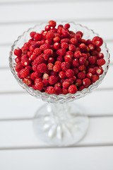 Image showing Bowl of wild strawberries