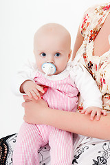 Image showing baby girl with a pacifier