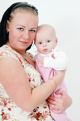 Image showing young woman with a baby