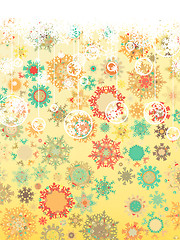 Image showing Retro Snowflakes card background. EPS 8