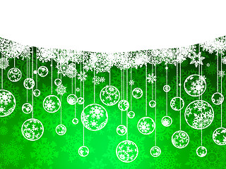 Image showing Elegant Christmas green with snowflakes. EPS 8