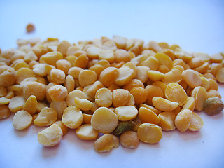 Image showing Grains of peas on a white background