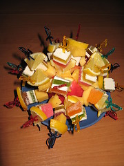 Image showing Multi-coloured dessert from fruit candy