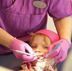 Image showing Happy child at dentist