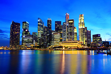 Image showing Singapore city skyline at night