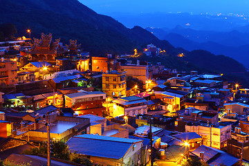 Image showing jiu fen village at night, in Taiwan