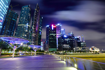 Image showing Singapore city skyline at night