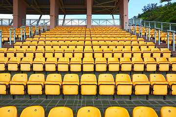 Image showing plastic seats at stadium