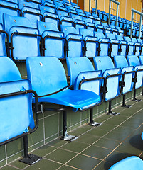 Image showing plastic seats at stadium