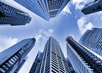 Image showing Skyscrapers in blue tone