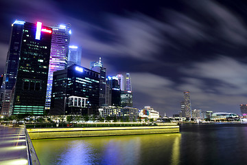 Image showing Singapore city skyline at night