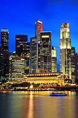 Image showing Singapore city skyline at night