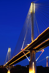 Image showing Ting Kau Bridge in Hong Kong at night