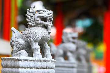 Image showing chinese lion statue