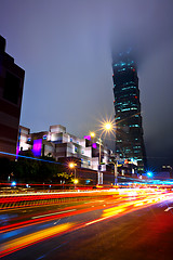 Image showing taipei city traffic at night