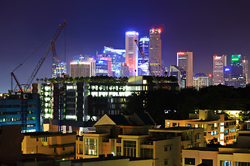 Image showing Singapore downtown at night