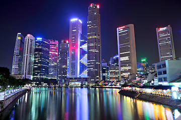 Image showing Singapore city skyline at night