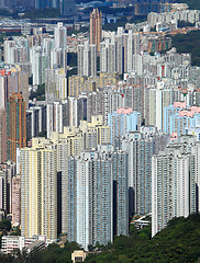 Image showing Hong Kong crowded building