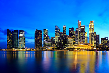 Image showing Singapore city skyline at night