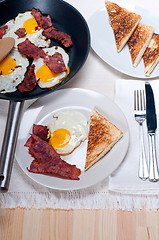 Image showing eggs bacon and toast bread