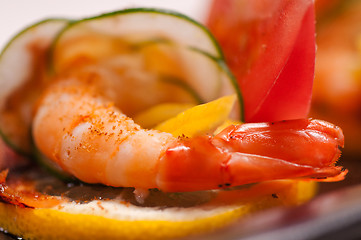 Image showing colorful  prawn shrimps appetizer snack