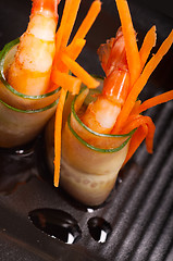 Image showing colorful  prawn shrimps appetizer snack