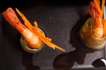 Image showing colorful  prawn shrimps appetizer snack