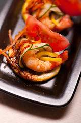 Image showing colorful  prawn shrimps appetizer snack