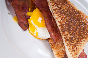 Image showing eggs bacon and toast bread