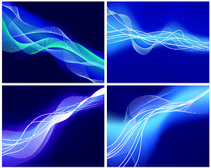 Image showing set of neon glow backgrounds