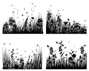 Image showing grass silhouettes set