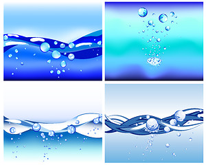 Image showing set of water backgrounds