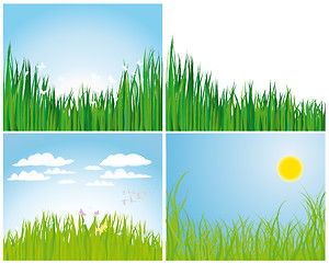 Image showing grass silhouettes set