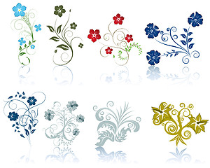Image showing berries and flowers silhouettes