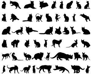 Image showing cat silhouettes set