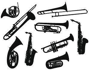 Image showing silhouettes of wind instruments