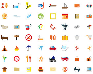 Image showing travel icons set