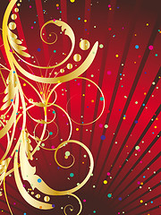 Image showing Abstract vector festive background in red colors