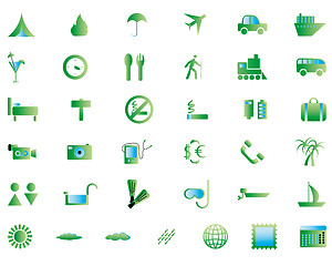 Image showing travel icons set