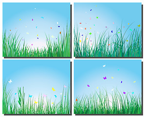 Image showing grass silhouettes set