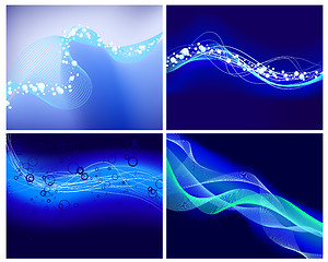 Image showing set of neon glow backgrounds