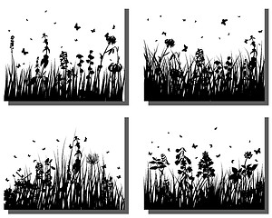 Image showing grass silhouettes set