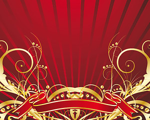 Image showing Abstract vector festive background in red colors