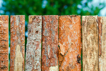 Image showing fence of rough pine boards