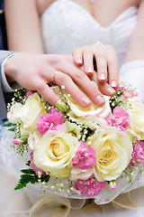 Image showing hands of newlyweds