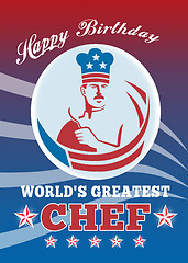 Image showing World's Greatest Chef Happy Birthday Greeting Card Poster